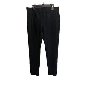 Etcetera Black Tapered Slacks Dress Pants Pull-On Elastic Womens 8 Classic Work